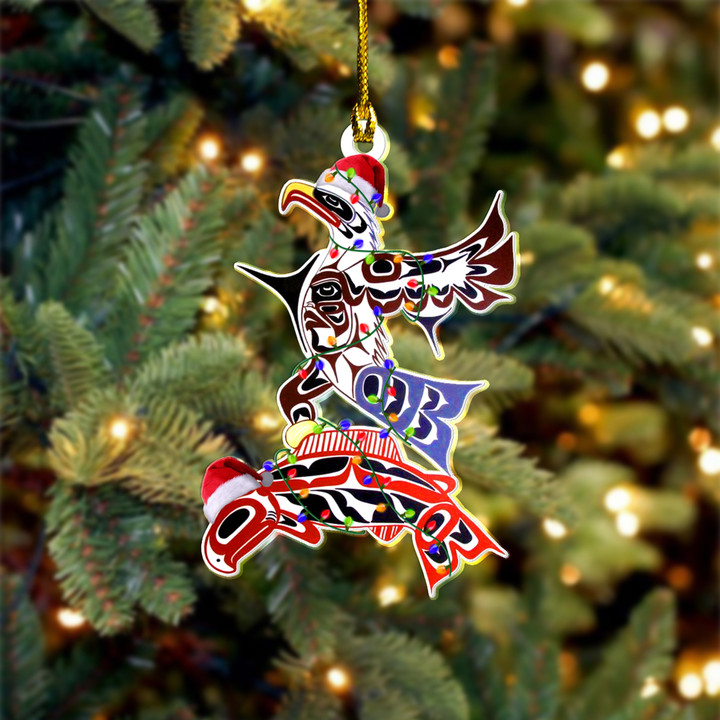 Haida Eagle And Salmon Northwest Coast Art Ornament Christmas Tree Ornaments