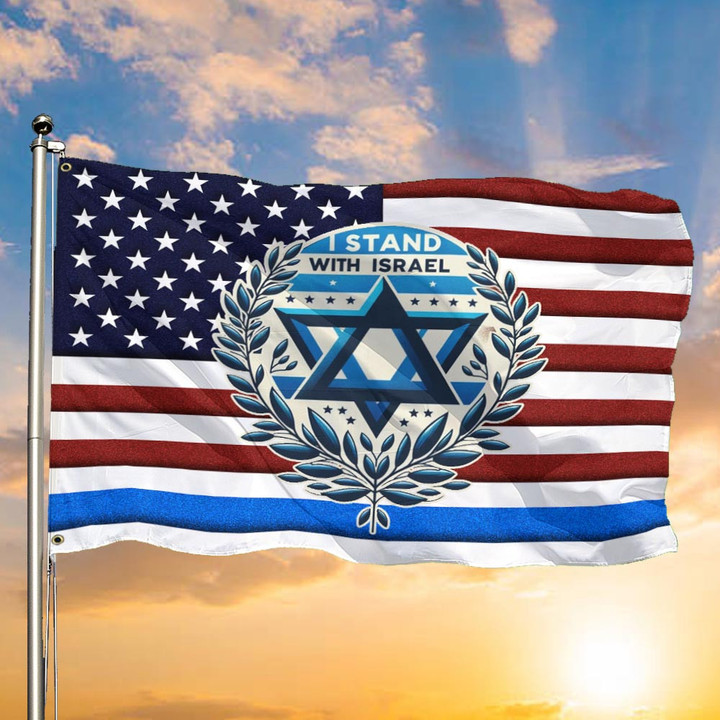 I Stand With Israel Flag American Support Israel Flag Star Of David Jewish Merchandise