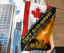 Canada Animal They Also Served Flag Sacrifice Animal Memorial Day Flag Yard Decoration