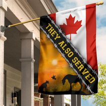 Canada Animal They Also Served Flag Sacrifice Animal Memorial Day Flag Yard Decoration
