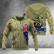Australia Soldier Skull Hoodie Pride Military Camo Flag Hoodie Gift For Brother