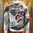 Haida Art Eagle And Killer Whale Northwest Pacific Hoodie Native American Style Hoodie Merch