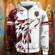 Wolf Northwest Coast Style Hoodie Native American Design Wolf Clothing Gifts For Sibling