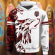 Wolf Northwest Coast Style Hoodie Native American Design Wolf Clothing Gifts For Sibling