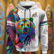 Colorful Bear Native American Hoodie Cool Mens Hoodies Gifts For Husband
