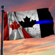 Canada Thin Blue Line Flag Support Law Enforcement Decor