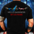 Oklahoma And American Flag Skull T-Shirt Hello Darkness My Old Friend Shirt For Oklahoma Lovers