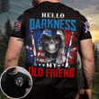 Iwo USA Flag Skull With Gun Shirt Hello Darkness My Old Friend Gun Rights Cool Gifts
