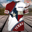 Personalized Texas Map Shirt Men's Patriotic Clothing Gifts For Texas Lovers