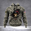 US Army American Skull Hoodie Camouflage Clothing Gifts For Military Men