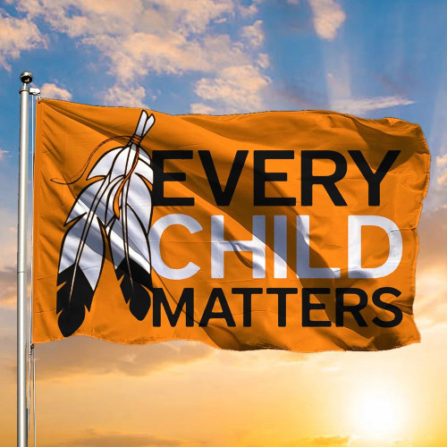 Every Child Matters Flag Orange Shirt Day Decor Children Support Decoration