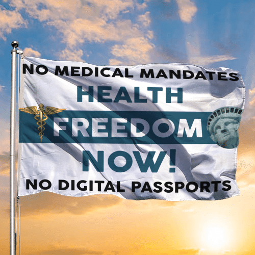 No Medical Mandates Health Freedom Now Flag Anti Vaccine Movement Medical Freedom Act Merch