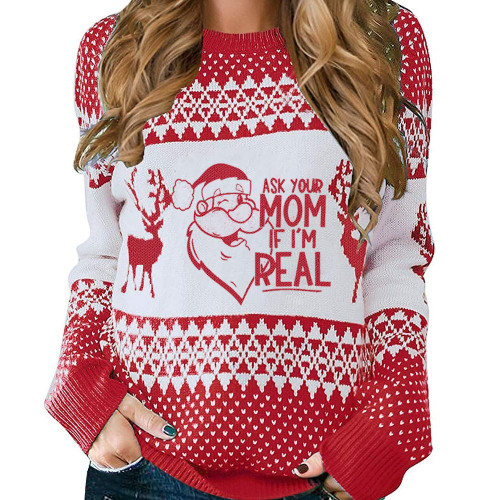 Ask Your Mom If I'm Real Santa Sweatshirt Ugly Christmas Sweatshirt Xmas Present Ideas