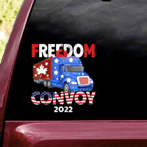 Freedom Convoy 2022 Car Stickers Support American Canada Truck Drivers Window Decal