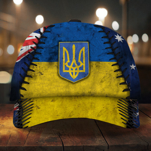 Ukraine Hat Mens Retro Vintage Australia Flag Trident Ukraine Merch Pray For Peace