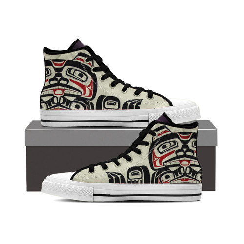 Bear Pacific Northwest High Top Shoes Haida Art Style Merchandise