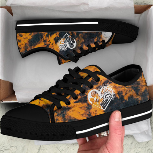 Every Child Matters Tie Dye Women's Low Top Sneakers White Sept 30th Orange Day 2022 Merch