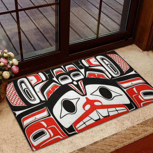 Bear Pacific Northwest Style Native American Doormat Haida Art Bear Indoor Door Mats