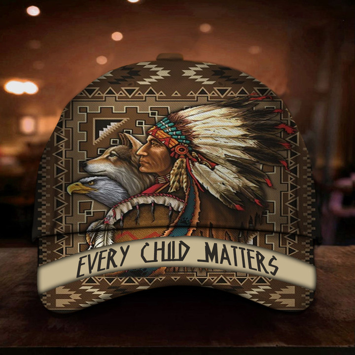 Every Child Matters Hat Eagle Wolf Orange Day Canada Merch Gift For Mens