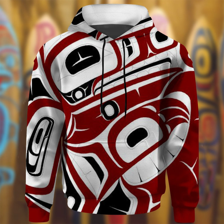 Haida Art Raven Symbolism Hoodie Native American Raven Hoodie Gift For Brother In Law