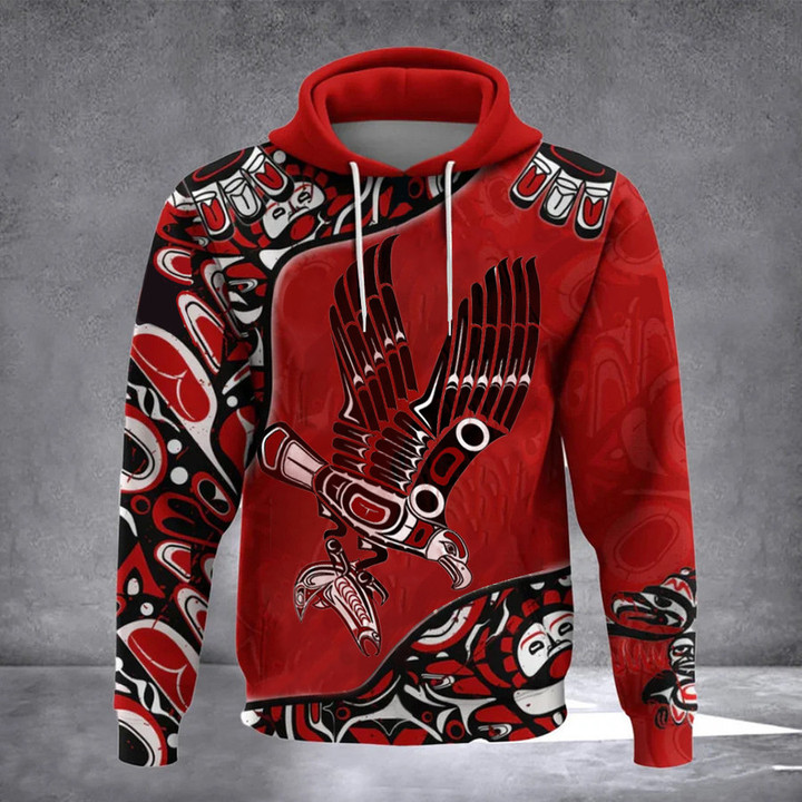Haida Art Eagle 3D Printed Hoodie Native American Eagle Hoodie Gift For Him