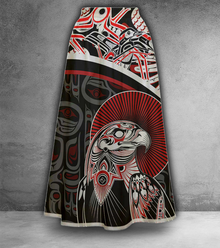 Haida Art Eagle Native American Skirt Pacific Northwest Style Skirts For Women