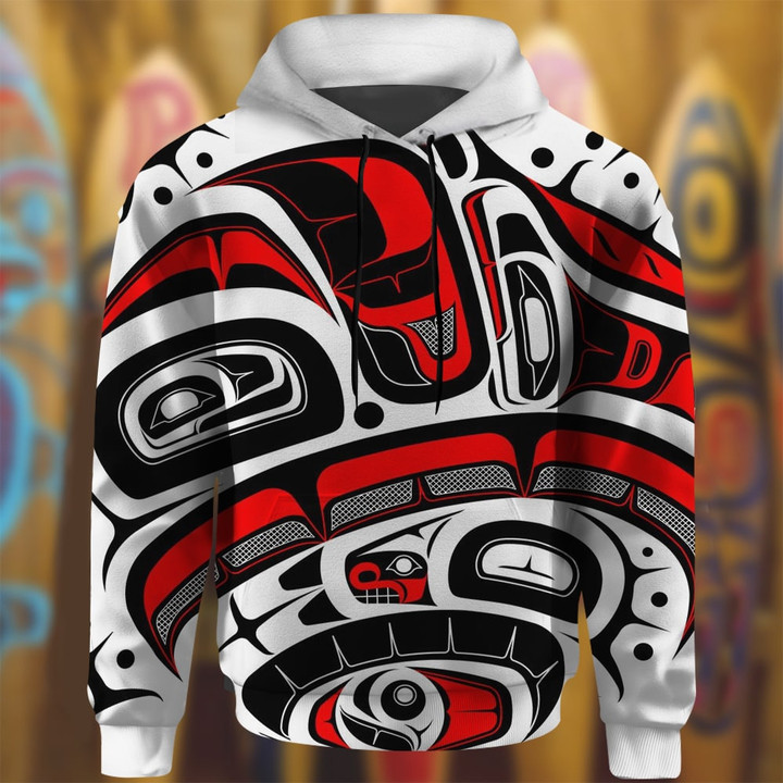 Native American Style Pacific Northwest Hoodie Haida Art Spirit Hoodie Men Gift Ideas