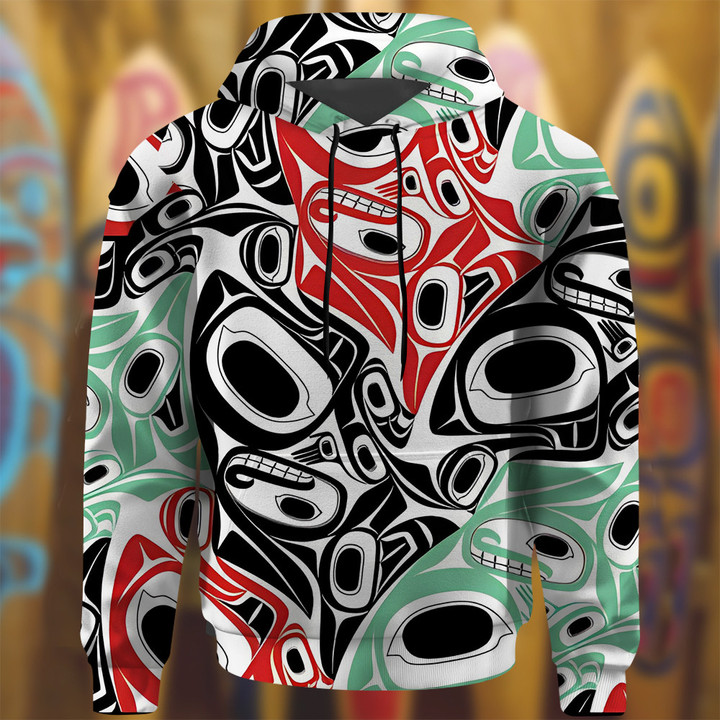 Haida Art Spirit Pacific Northwest Hoodie Native American Style Hoodie Gifts For Uncle