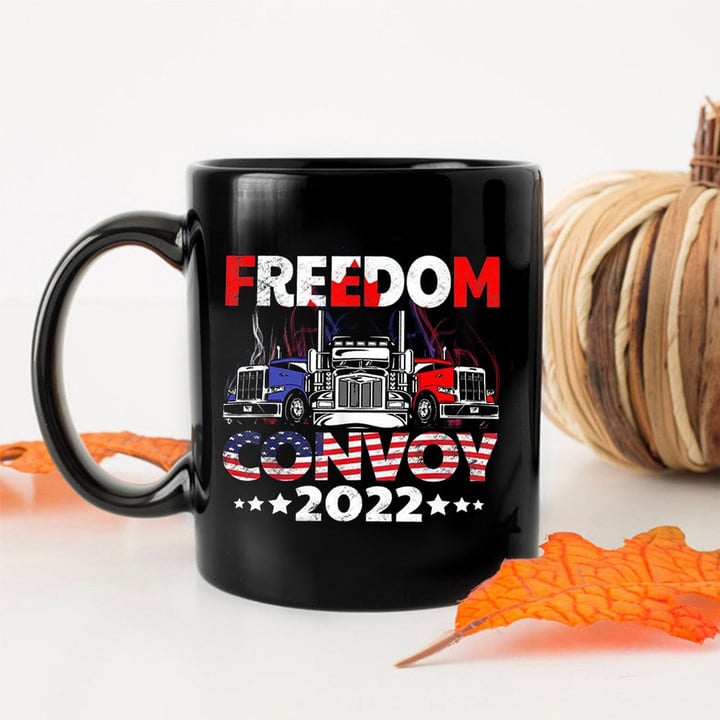 Freedom Convoy 2022 Mug Support Trucker Freedom Convoy Merchandise Gifts For Truckers