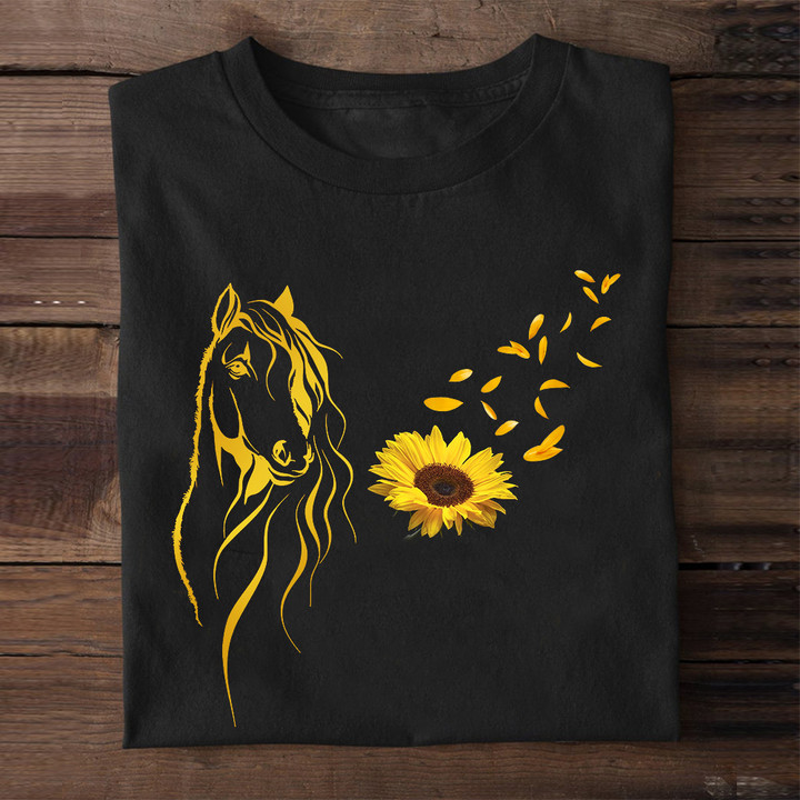 Horse And Sunflower Shirt Great Design T-Shirt Gift For Horse Lovers