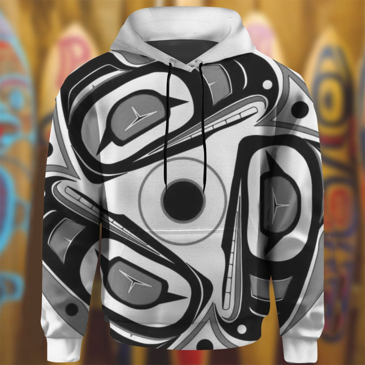 Northwest Coast Spirit Hoodie Native Style Haida Art Apparel Gifts For Male
