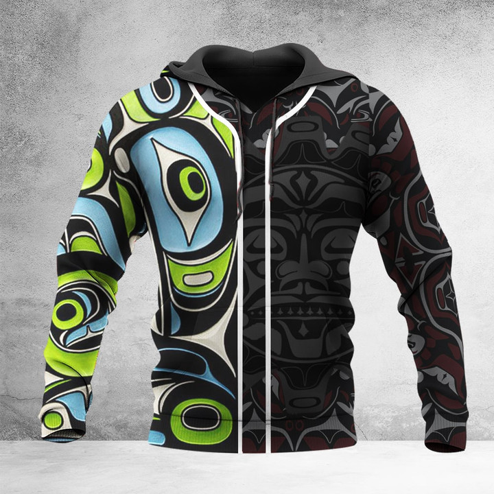 Haida Native Art Hoodie Pacific Northwest Coast Style Apparel Gifts For Boyfriend