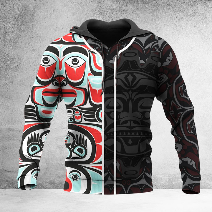Pacific Northwest Coast Style Haida Hoodie Native Art Apparel Gifts For Husband