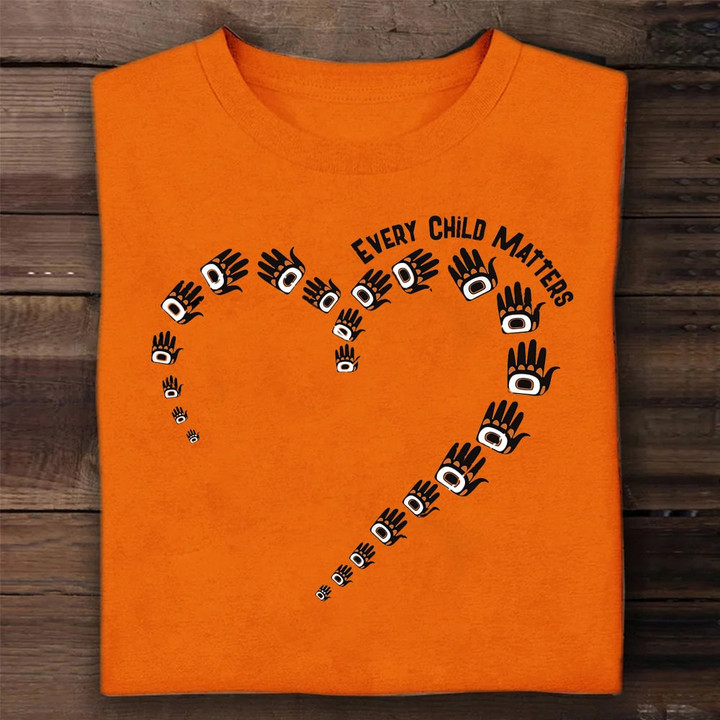 Every Child Matters Shirt For 2023 Orange Shirt Day Canada Hands Heart Apparel Gifts