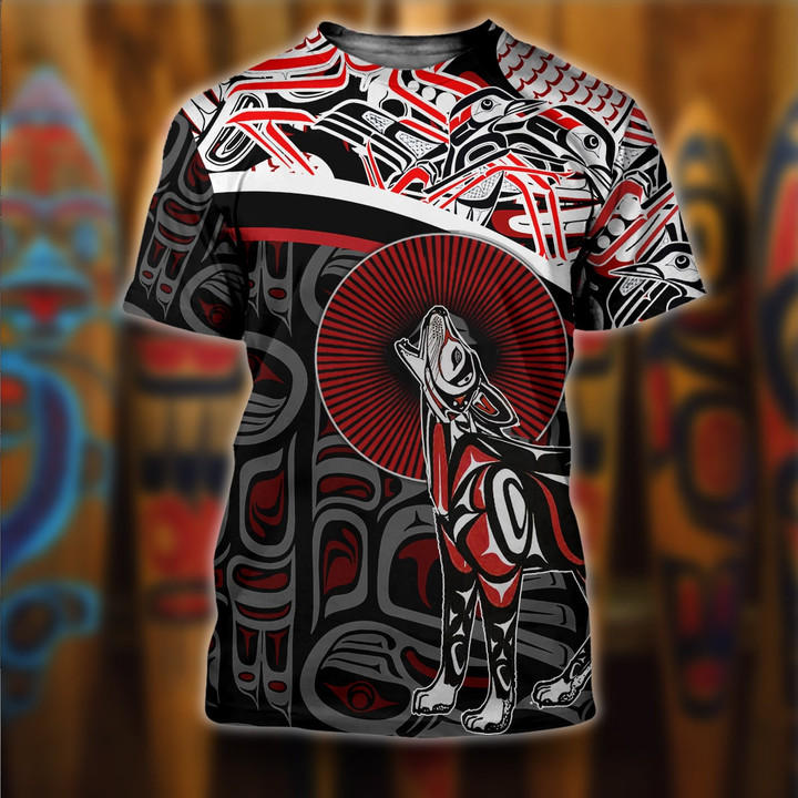 Haida Art Wolf Hoodie Pacific Northwest Coast Style Apparel Gifts For Son In Law