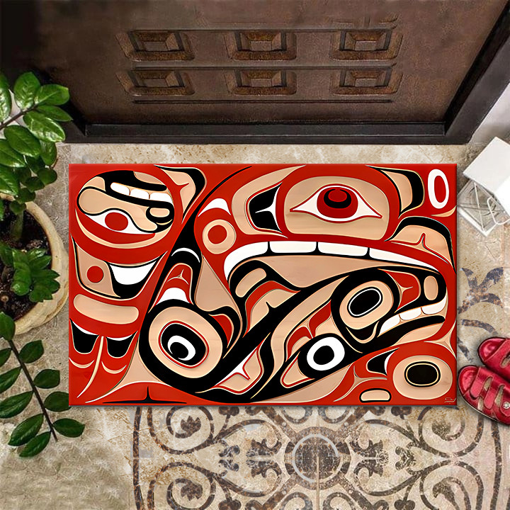 Haida Northwest Coast Style Doormat Spirit Animal Haida Art Merchandise Gifts