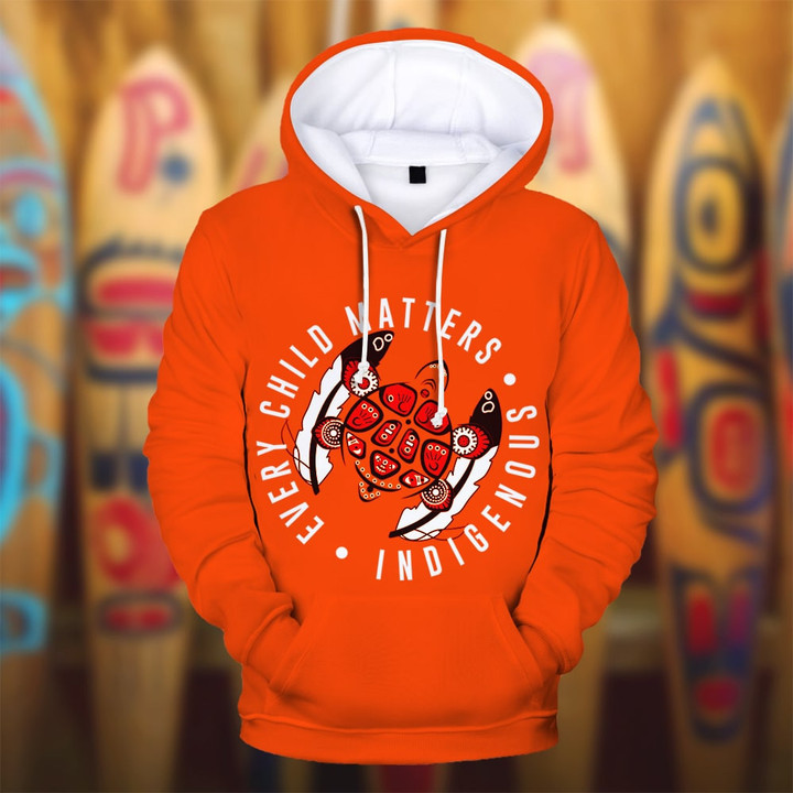 Every Child Matters Indigenous Hoodie Turtle Orange Shirt Day Canada Apparel For 2023