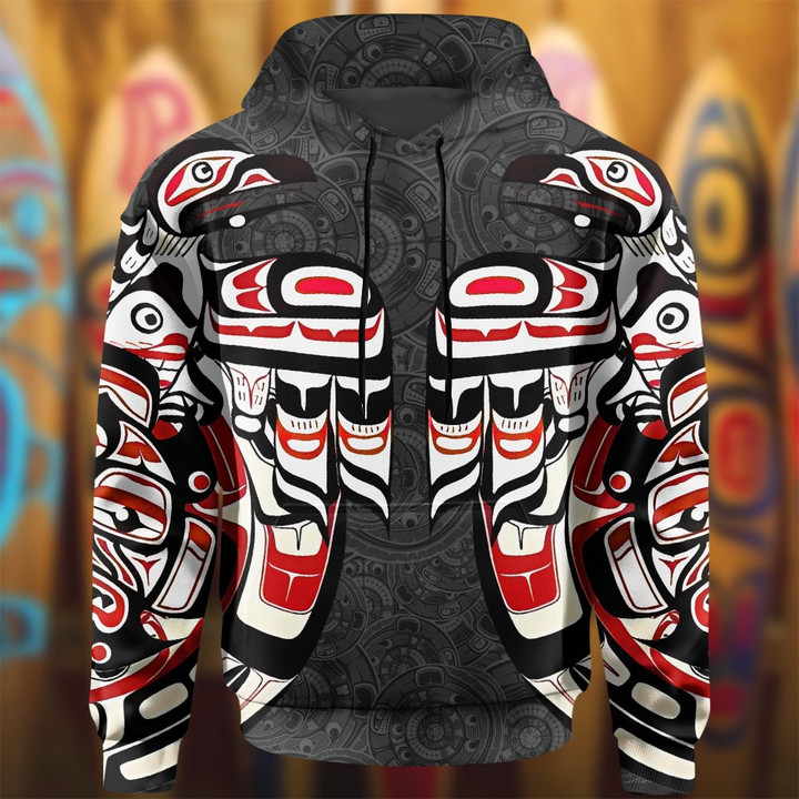 Haida Art Raven Northwest Coast Style Hoodie Native American Apparel Gifts For Big Brother