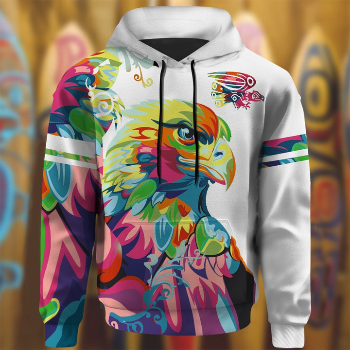 Colorful Eagle Native American Hoodie Cool Design Hoodie Gifts For Boyfriend