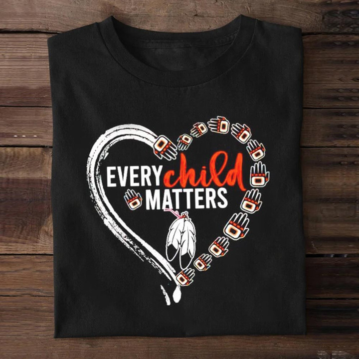 Every Child Matters Shirt Supports Orange Shirt Day 2023 Hands Heart T-Shirt Gifts For Son