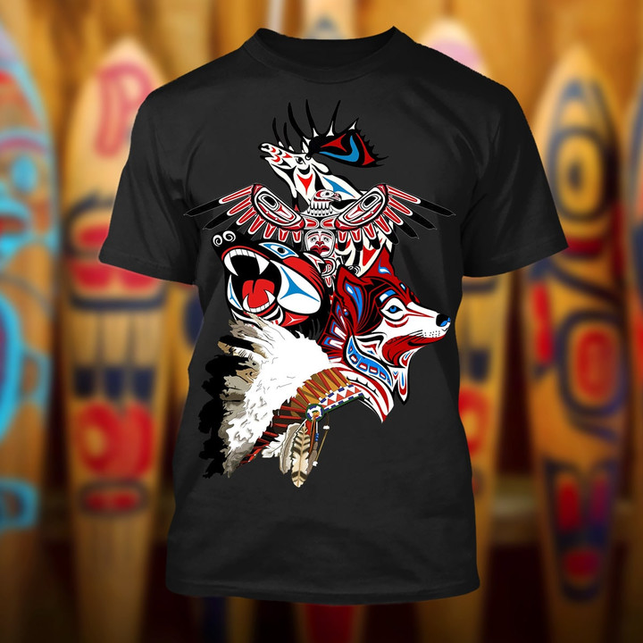 Haida Art Spirit Shirt Northwest Coast Native Design T-Shirt Gifts For Boyfriend