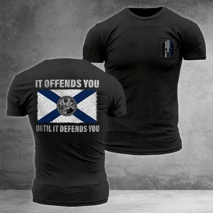 Florida It Offends You Until It Defends You Shirt Thin Blue Line Apparel Gifts For Dad