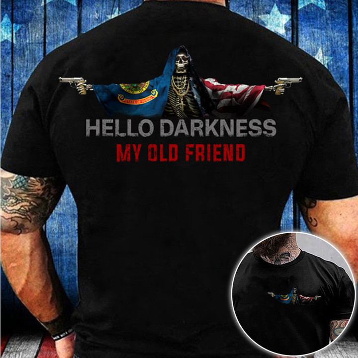 Idaho Hello Darkness My Old Friend Shirt Idaho Lover Skull Apparel Gift Ideas For Dad