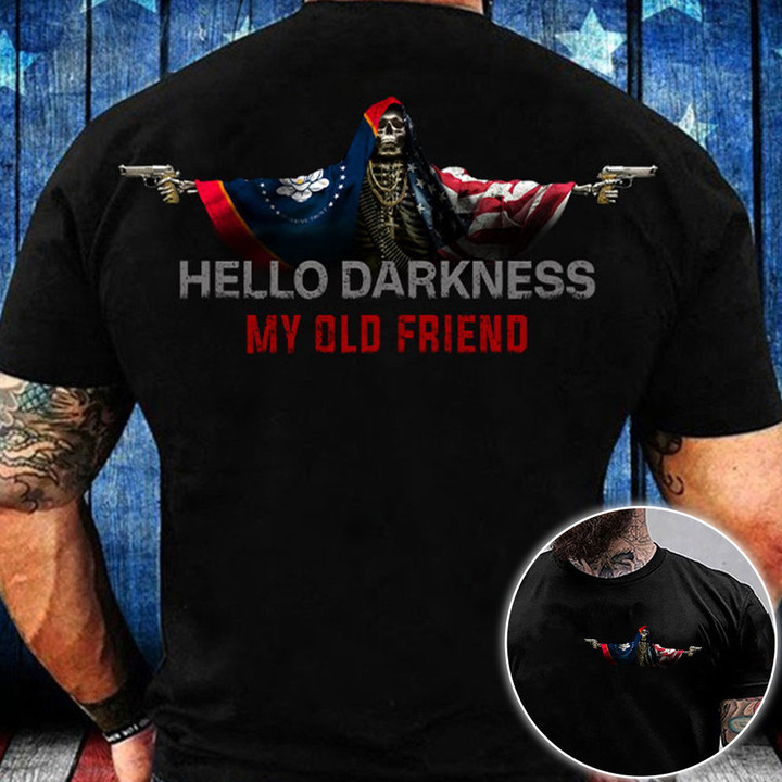 Mississippi Hello Darkness My Old Friend Shirt Mississippi Lover Skull Apparel Fathersday Gifts