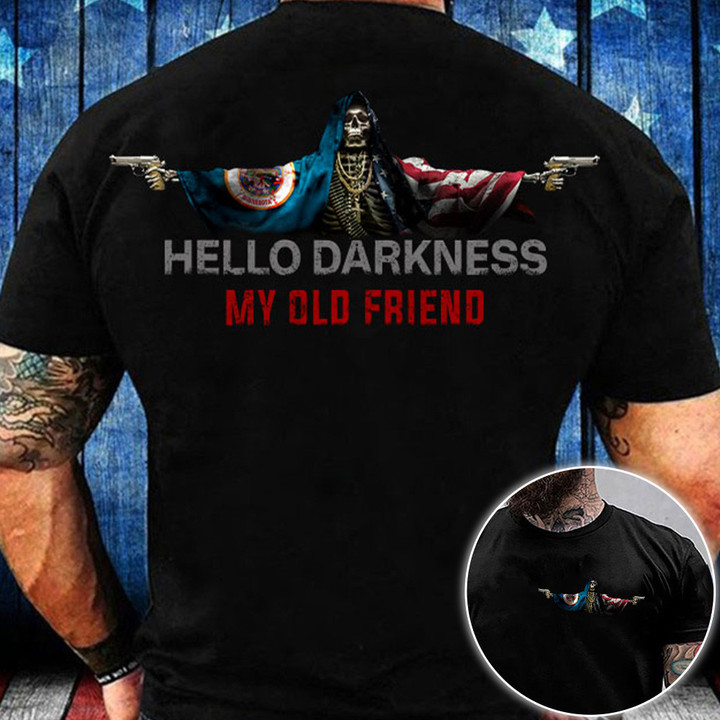 Minnesota Hello Darkness My Old Friend Shirt Minnesota Lover Skull Apparel Best Dad Gifts 2023