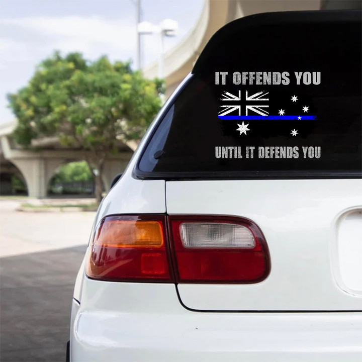 Australia Thin Blue Line Car Sticker Support Law Enforcement Police Merch