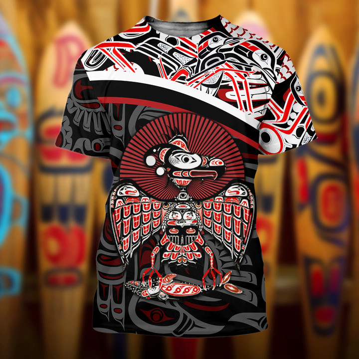 Haida Art Spirit Animal Hoodie Northwest Coast Print Clothing Gifts For Boyfriend