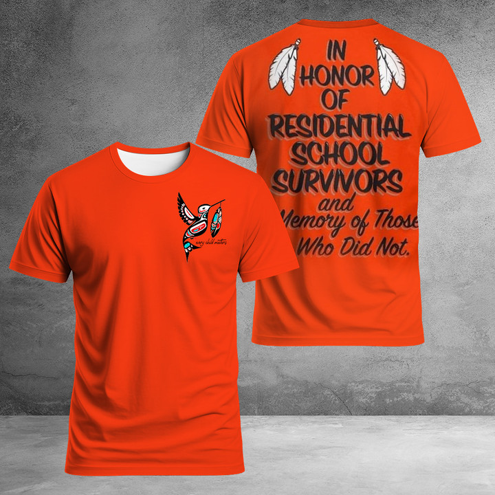 Hummingbird Every Child Matters Shirt In Honor Of Residential School Survnors And Memory