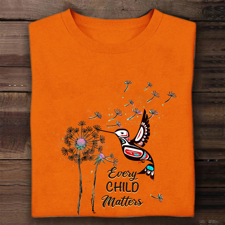 Every Child Matters Shirt Support Canada Orange Shirt Day Hummingbird And Dandelion Clothing
