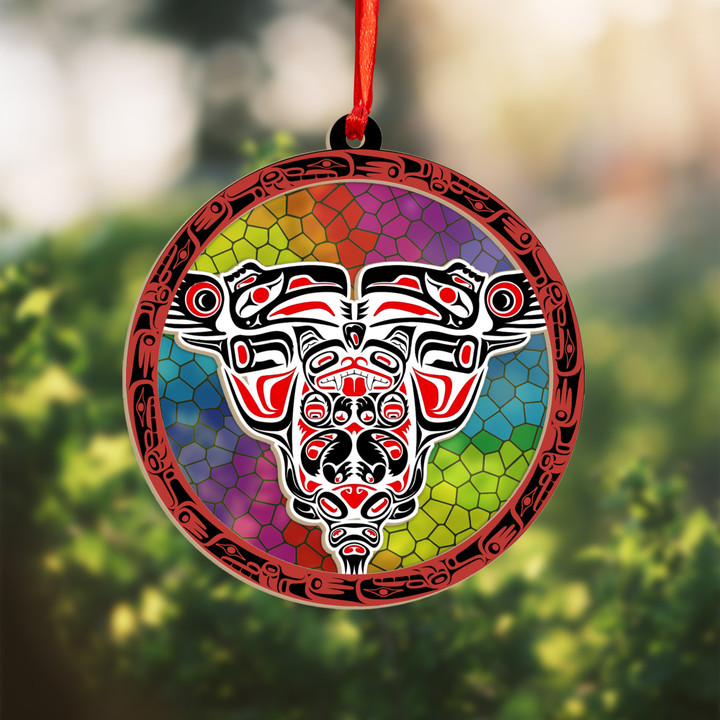 Haida Art Symbolism Suncatcher Ornament Northwest Coast Unique Christmas Ornaments